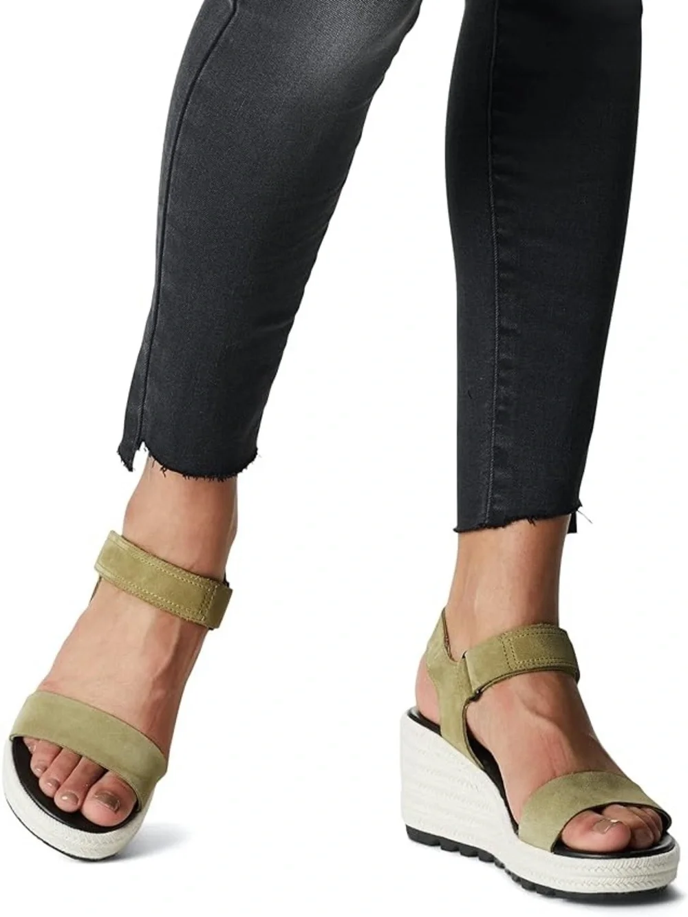 Sorel Esprilles Wedge Sandals Olive Cameron Size 5.5